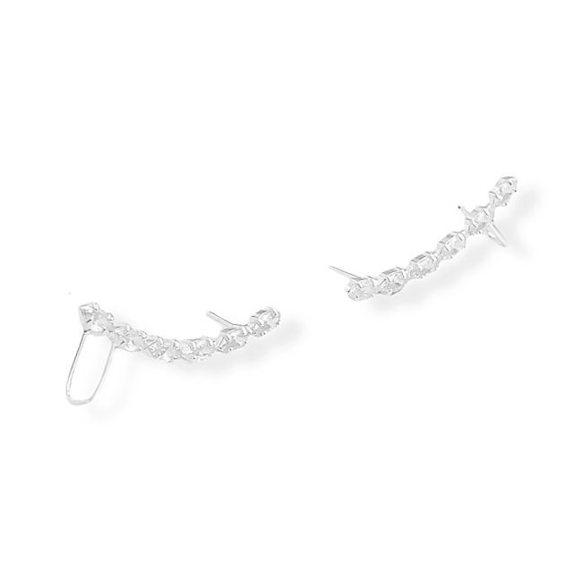 Brinco Ear Cuff com Zircônias Brancas