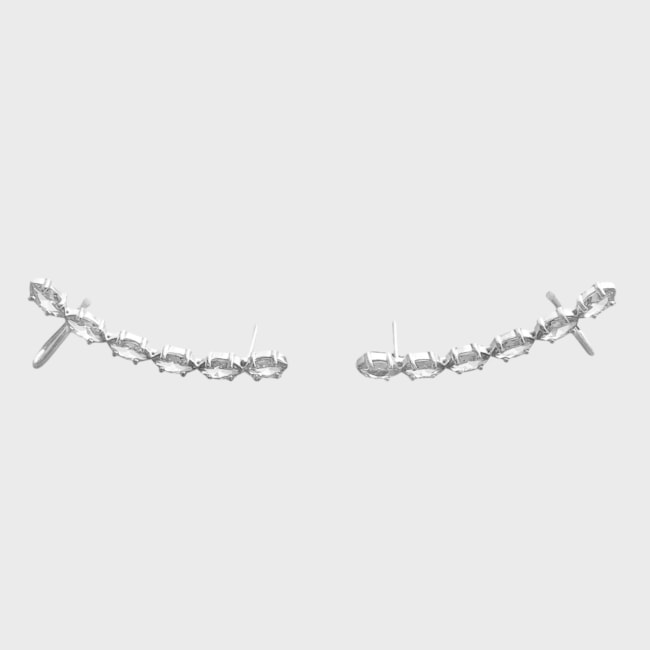 Brinco Ear Cuff com Zircônias Brancas