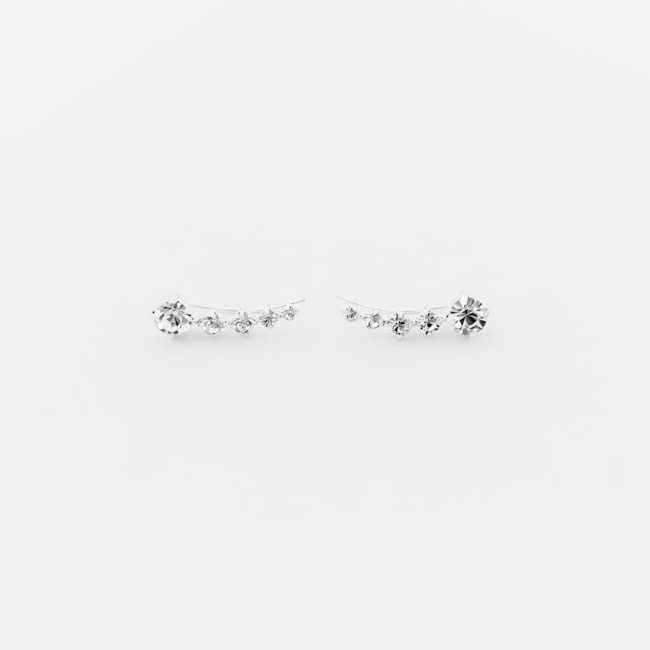 Brinco Ear Cuff com Zircônias Redondas