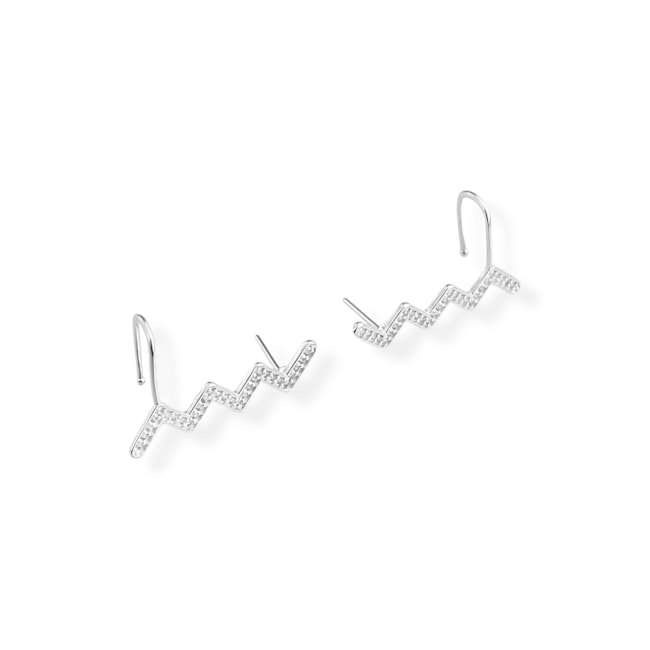 Brinco Ear Cuff Cravejado de Zircônia 