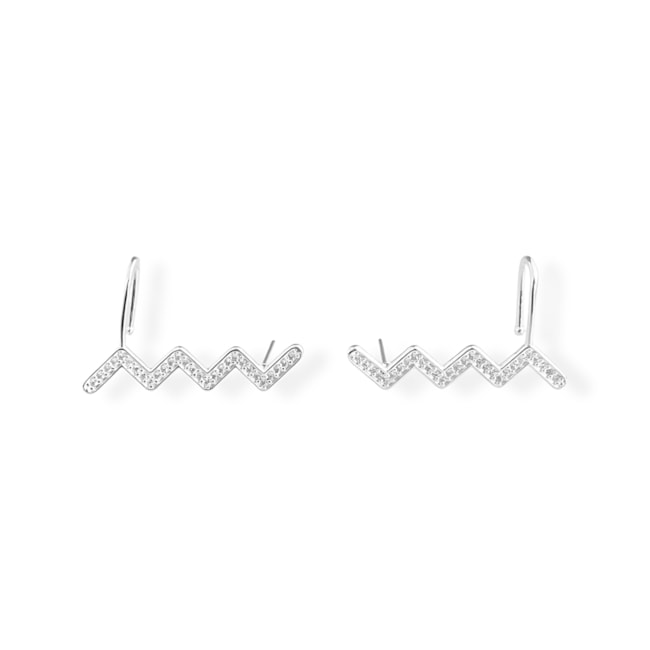 Brinco Ear Cuff Cravejado de Zircônia 