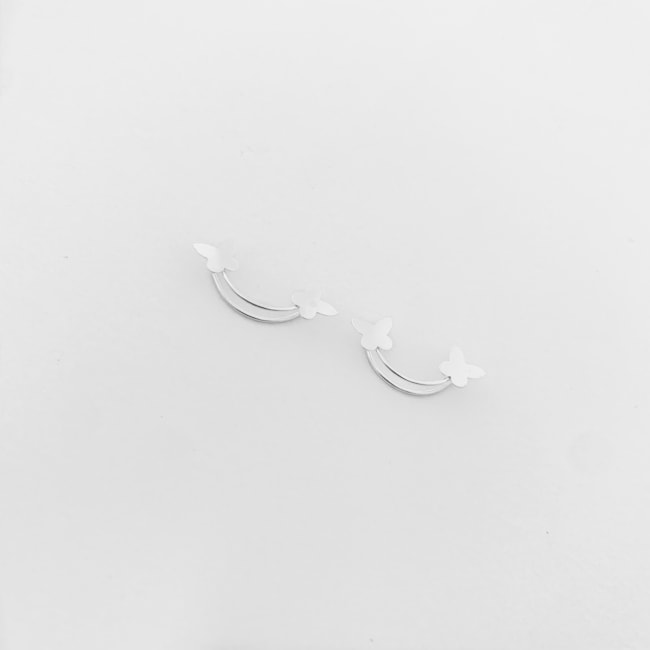 Brinco Ear Cuff de Borboletas