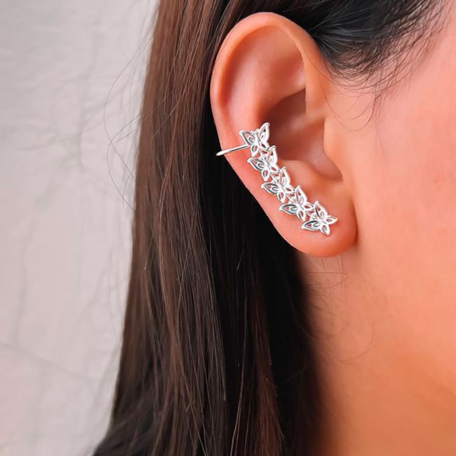 Brinco Ear Cuff de Borboletas