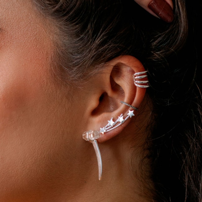 Brinco Ear Cuff de Estrelas