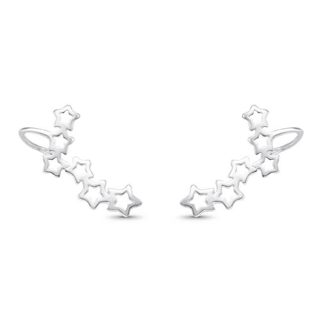 Brinco Ear Cuff de Estrelas Vazadas 