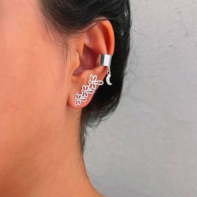 Brinco Ear Cuff de Libélula Vazado