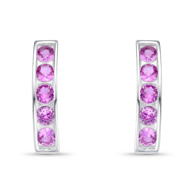 Brinco Ear Hook com Zircônia Rubi Rose