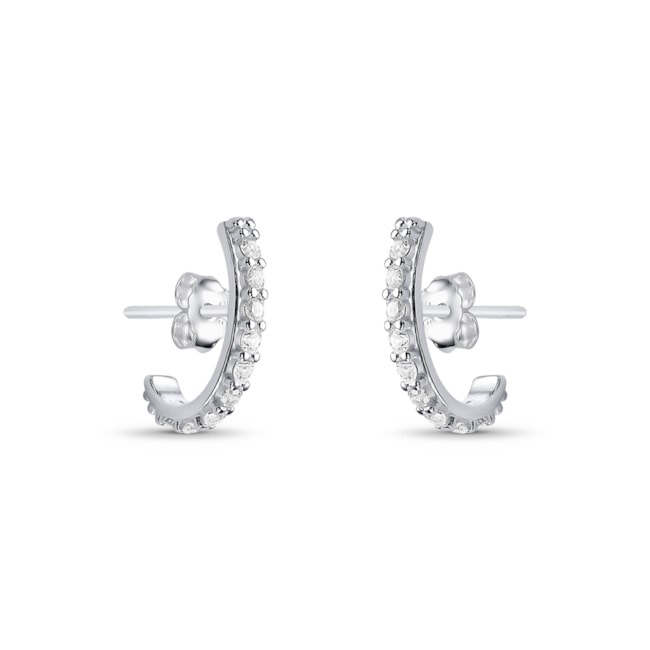 Brinco Ear Hook Cravejado com Zircônia Cristal  