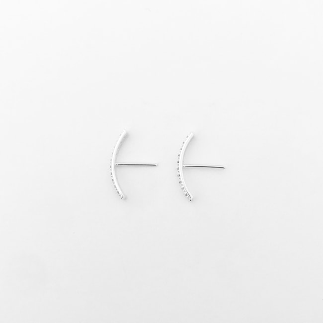 Brinco Ear Hook Cravejado com Zircônias