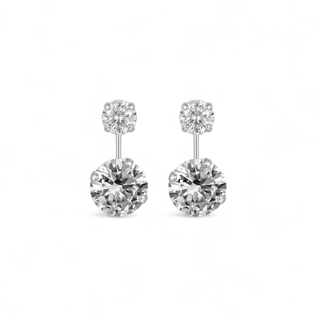 BRINCO EAR JACKET COM PONTOS DE LUZ EM ZIRCÔNIA CRISTAL