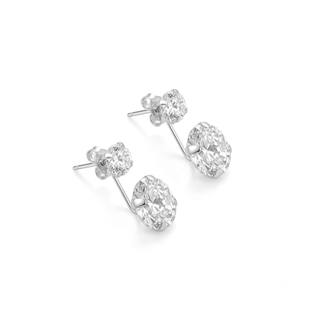 BRINCO EAR JACKET COM PONTOS DE LUZ EM ZIRCÔNIA CRISTAL
