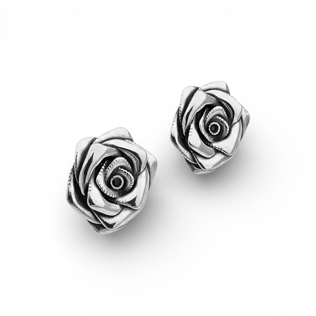 Brinco em Formato de Rosa Envelhecido 