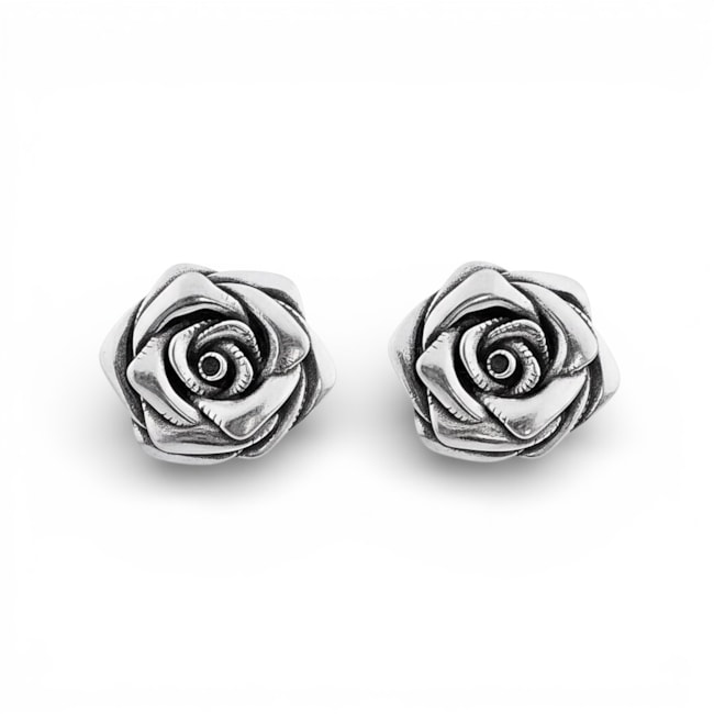 Brinco em Formato de Rosa Envelhecido 