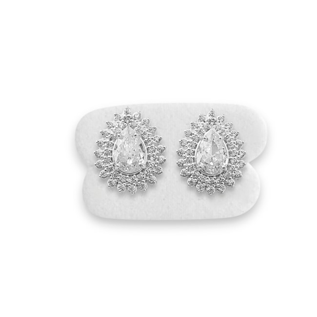 Brinco em Gota Cravejado de Zircônias 