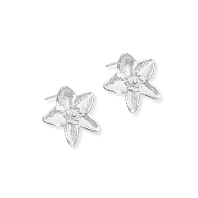 Brinco Flor de Jasmim com Mandala de Flor de Lótus