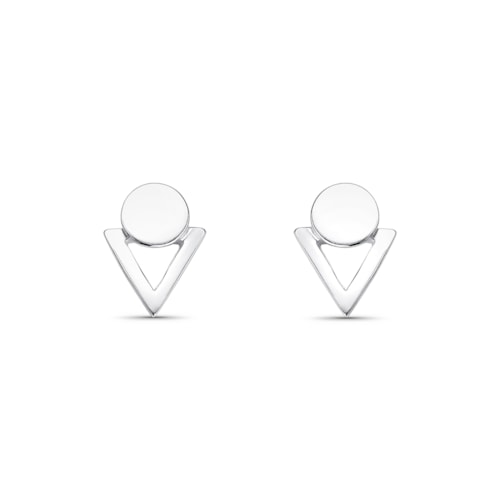 Produto Brinco Geométrico Triângulo Vazado com Círculo