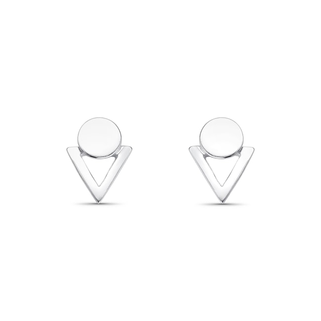 Brinco Geométrico Triângulo Vazado com Círculo