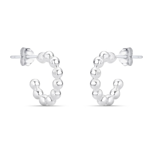Produto Brinco Meia Argola com Bolinhas
