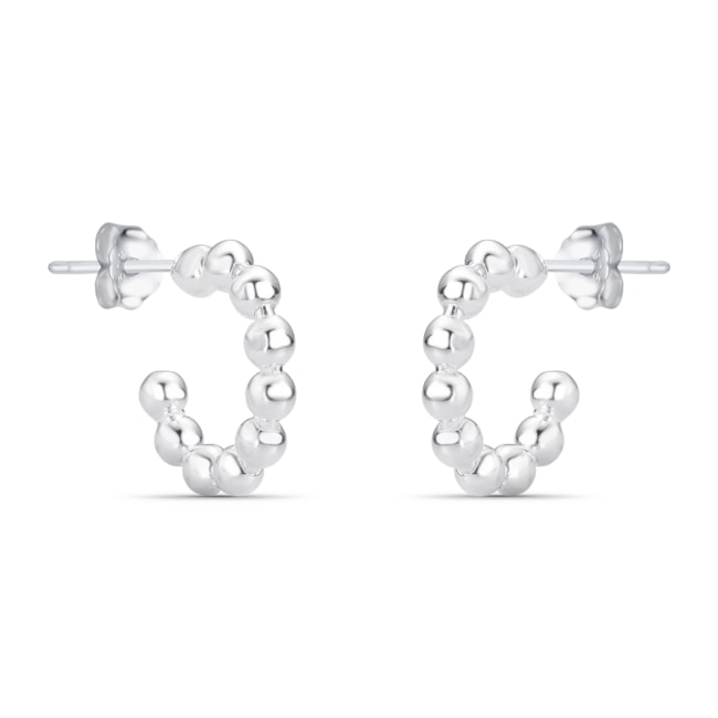 Brinco Meia Argola com Bolinhas