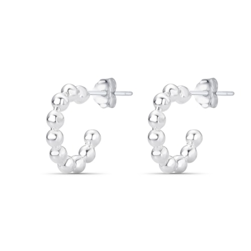 Produto Brinco Meia Argola com Bolinhas