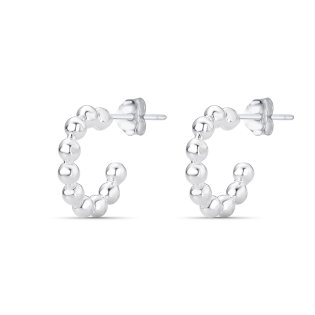 Brinco Meia Argola com Bolinhas