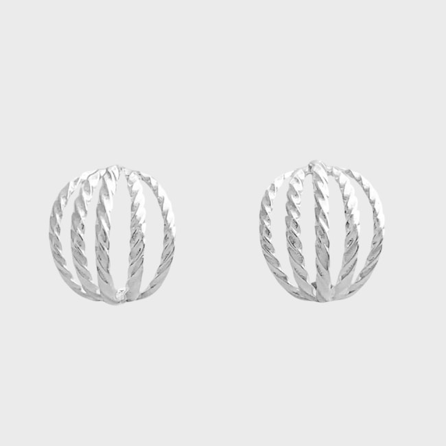 Brinco Meia Argola com Cinco Aros Torcido 