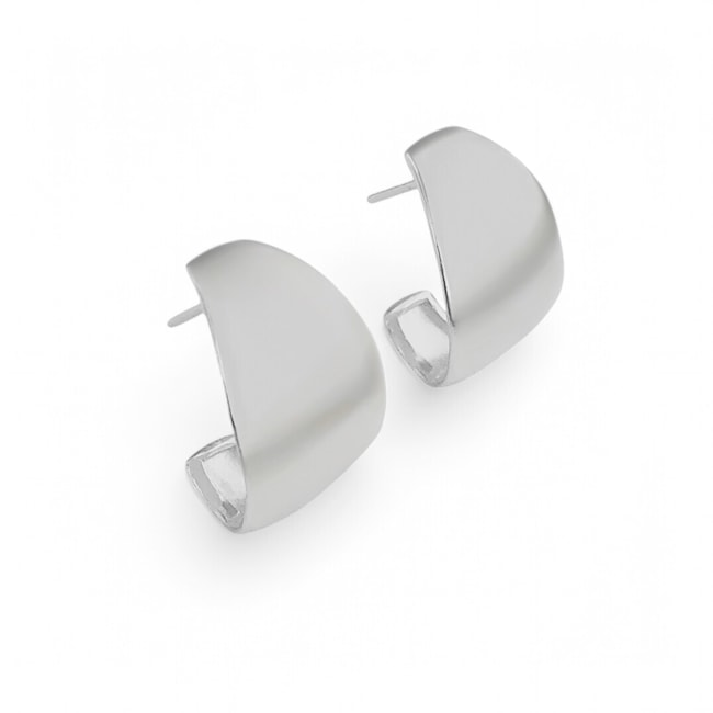 Brinco Meia Argola Lisa Abaulada 