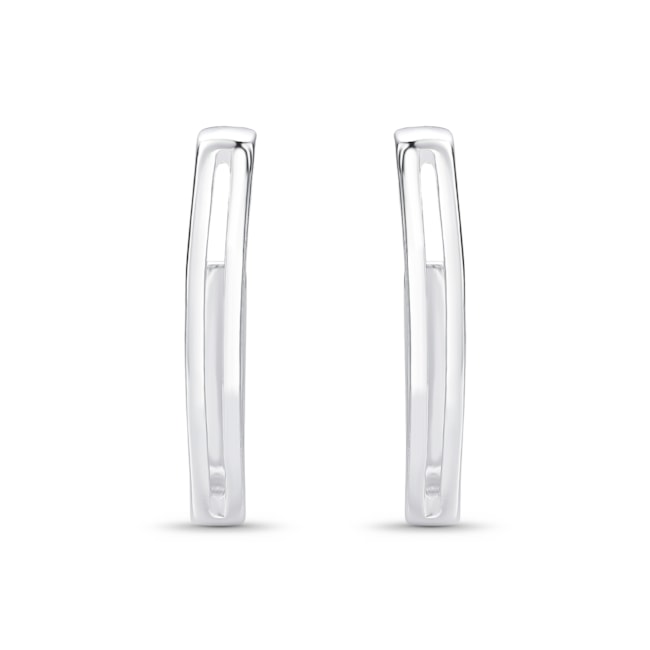 Brinco Meia Argola Retangular Vazada