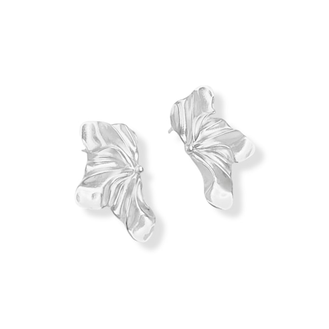 Brinco Meia Flor com Detalhes 