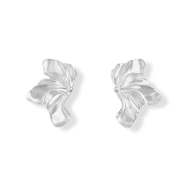 Brinco Meia Flor com Detalhes 