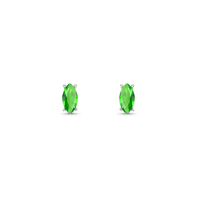 Brinco Oval de Zircônia Esmeralda