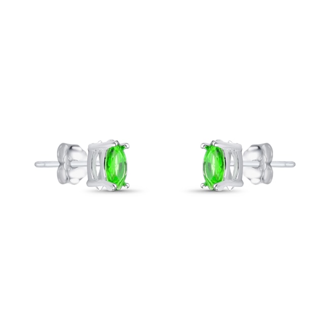 Brinco Oval de Zircônia Esmeralda