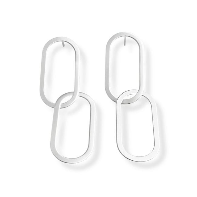 Brinco Oval Entrelaçados Liso 