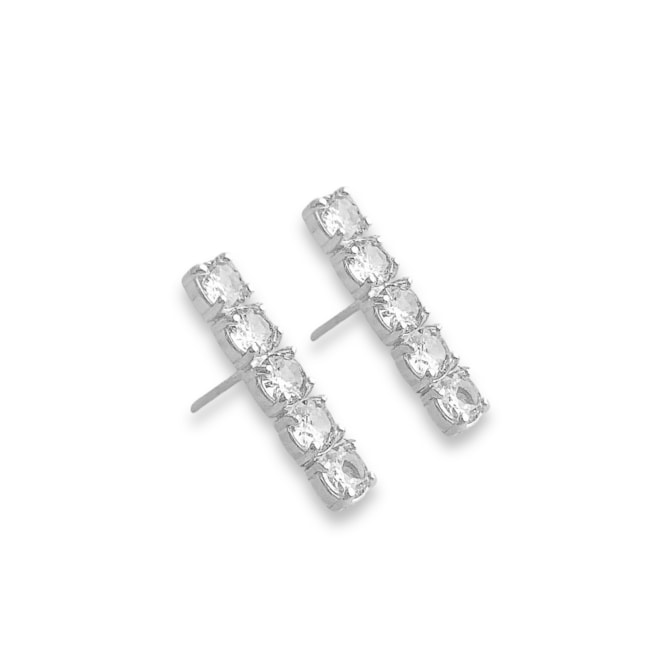 Brinco Palito com Zircônias Brancas