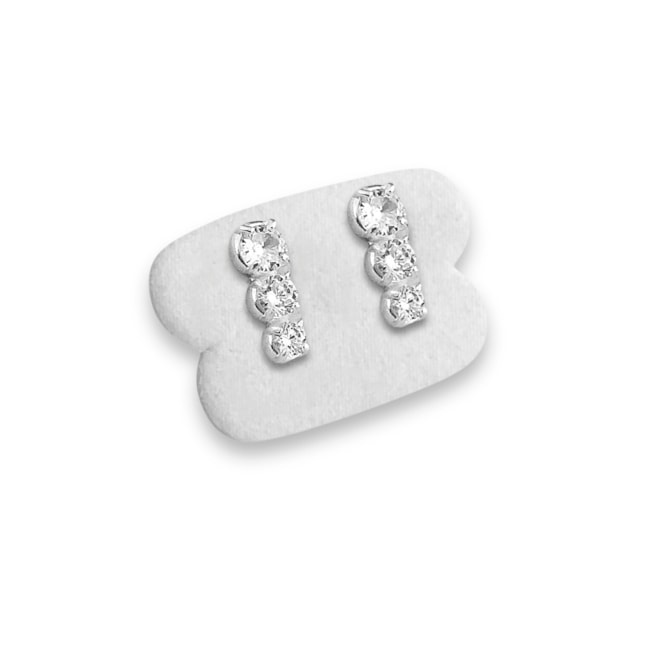 Brinco Palito com Zircônias Cristal 