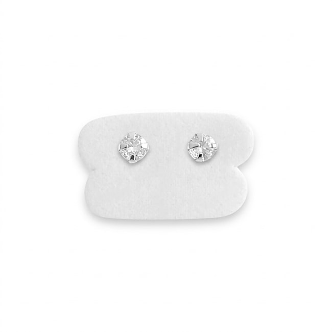 Brinco Ponto de Luz em Zircônia Cristal - 4mm