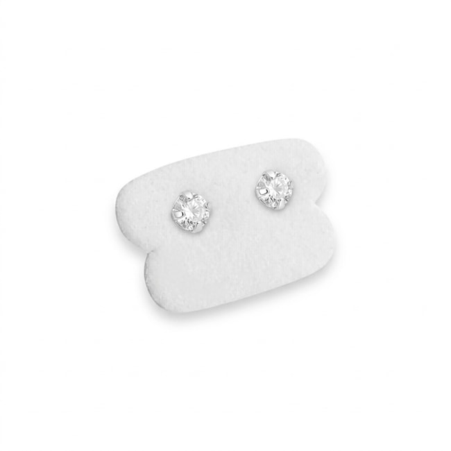 Brinco Ponto de Luz em Zircônia Cristal - 4mm