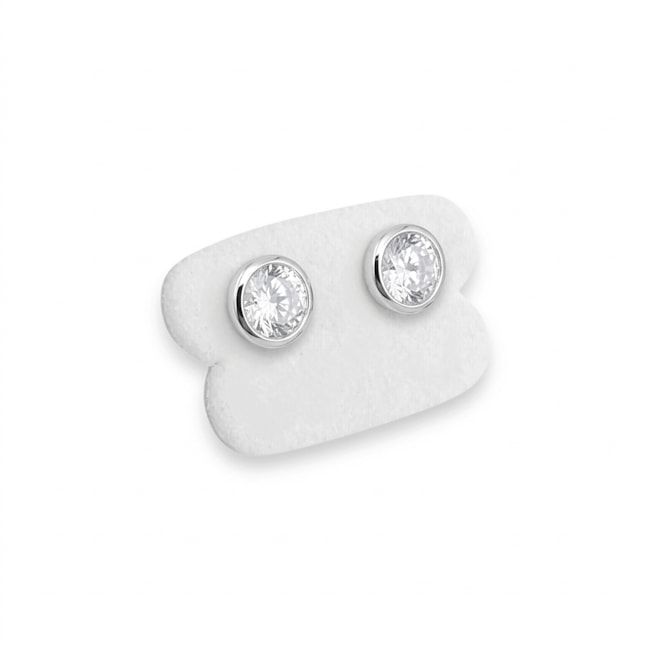 Brinco Ponto de Luz em Zircônia Cristal - 5mm