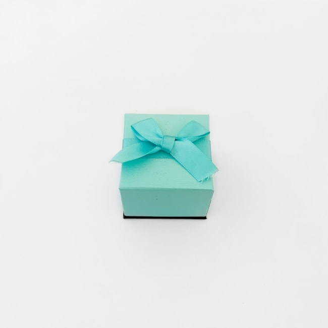 Caixa Luxo com Laço Tifany para Anel - 5x5