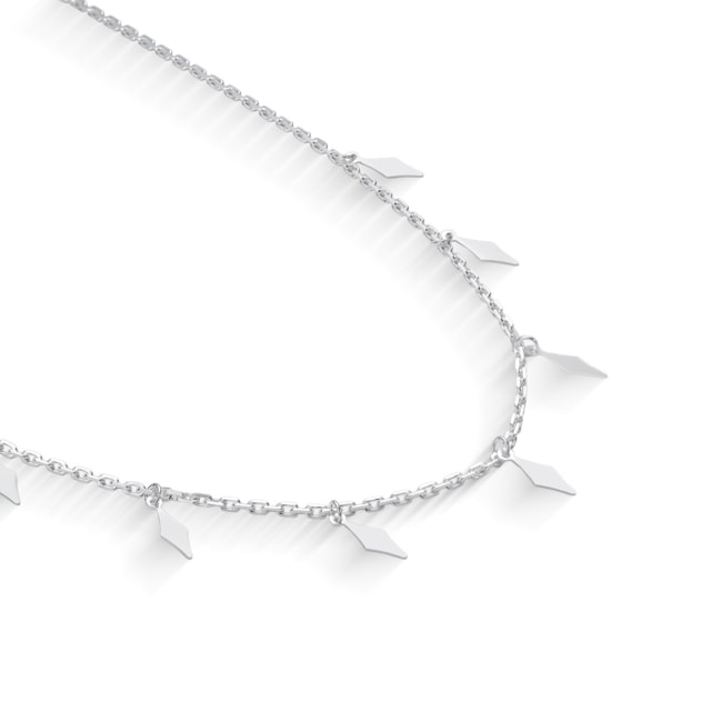 Choker com Pingente de Losangos Chapado - 35cm