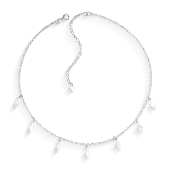 Choker com Pingente de Losangos Chapado - 35cm