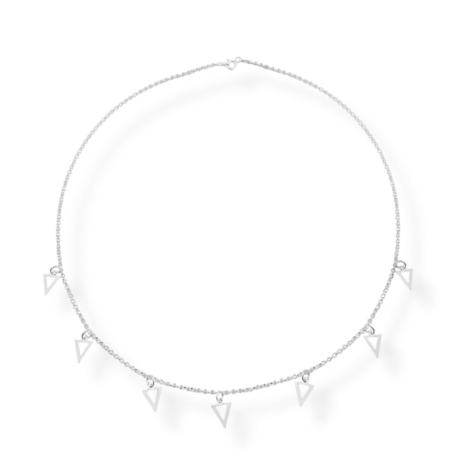 Choker com Pingente de Triângulo Vazado - 45cm 