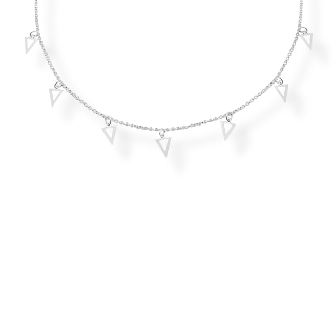 Choker com Pingente de Triângulo Vazado - 45cm 