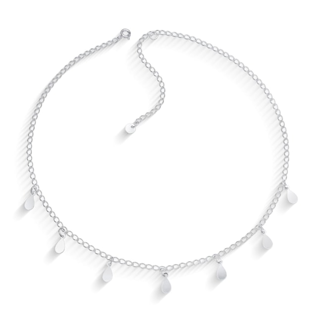 Choker com Pingentes de Gota Liso - 35cm 