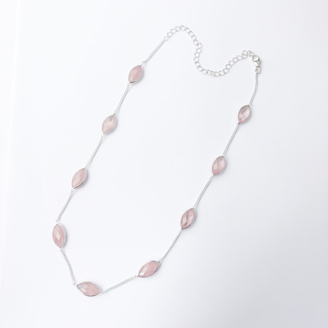 Choker com Quartzo Rosa - 36cm