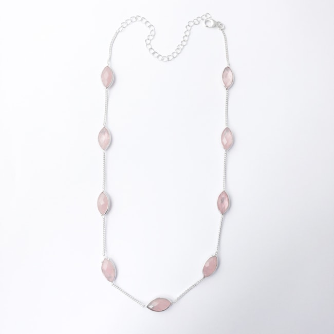 Choker com Quartzo Rosa - 36cm