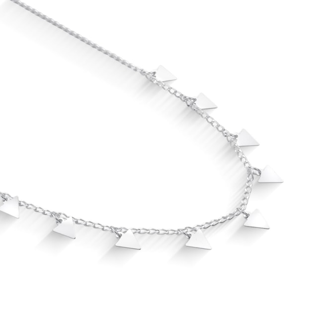 Choker com Triângulo Liso Chapado - 35cm