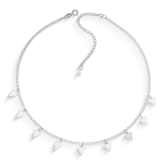 Choker com Triângulo Liso Chapado - 35cm