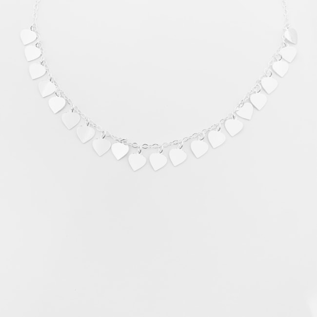 Choker de Corações Lisos - 38cm