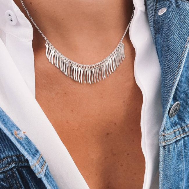 Choker de Franjas Onduladas - 35cm